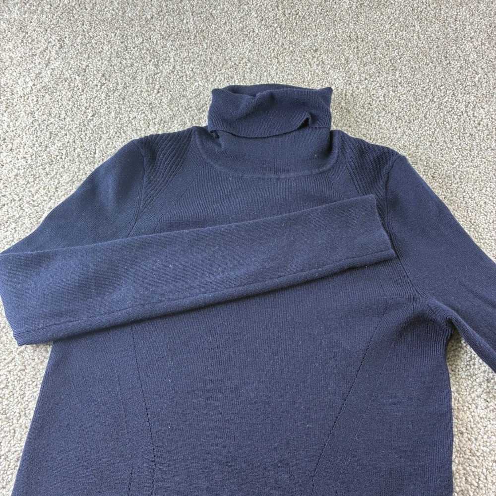 Athleta Navy Blue Knit Turtleneck‎ Sweater Womens Small Gorpore Minimalistic